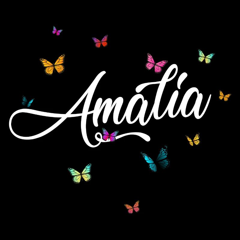 AMALIA - Mädchen Name mit bunten Schmetterlingen