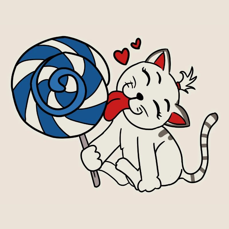 Chat mangeant la sucette