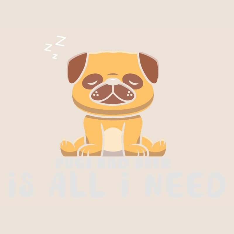 Pug and beer is all I need Funnier