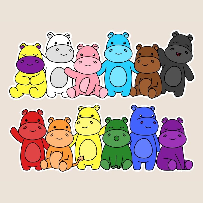 Fierté Progrès Flag Hippopotames Égalité