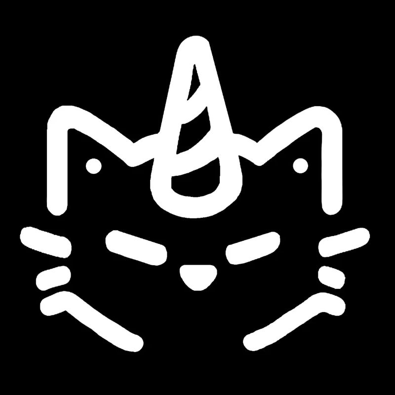 White Unicorn Cat Head