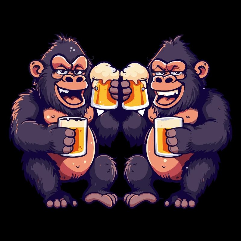 Gorille Comic Bière Drôle Booze