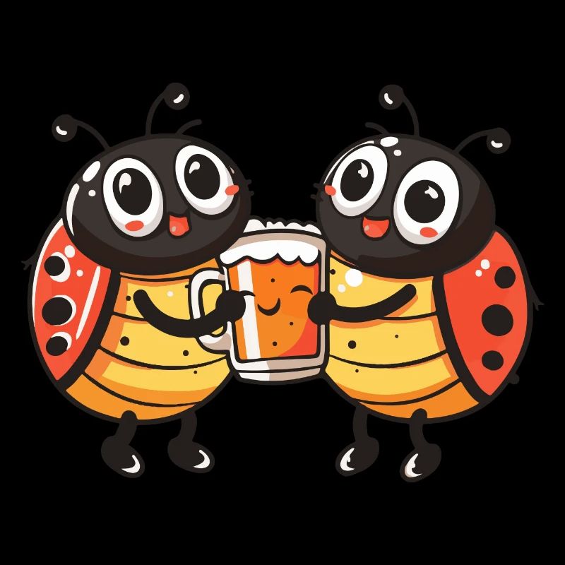 Marienkäfer Comic Bier Party