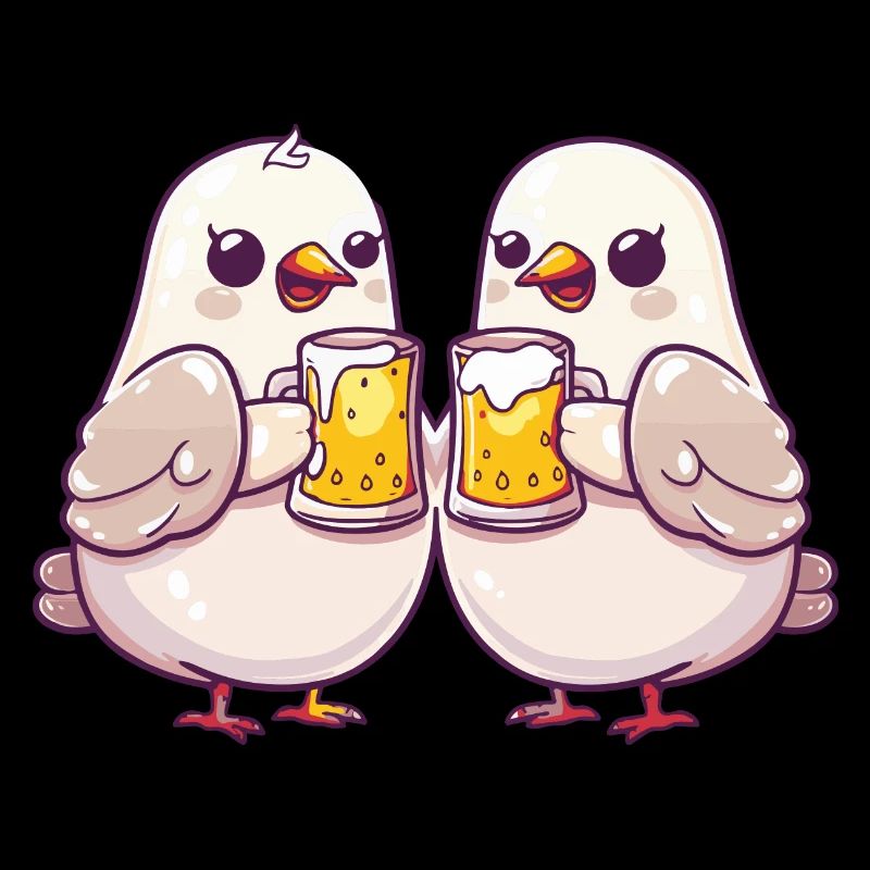 Taube Vogel Comic Bier Party Trinken