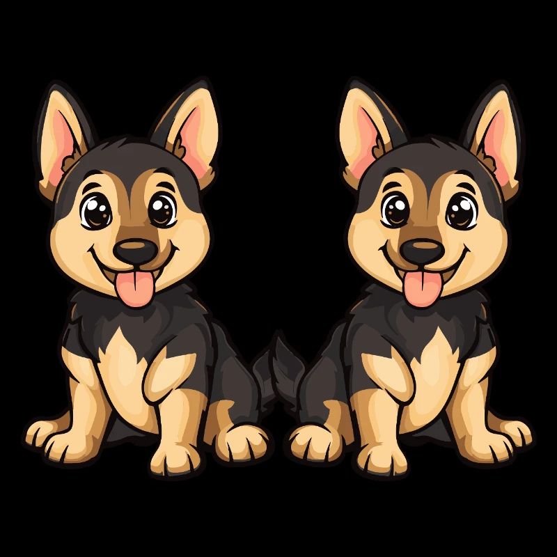 German Shepherd Hund Comic