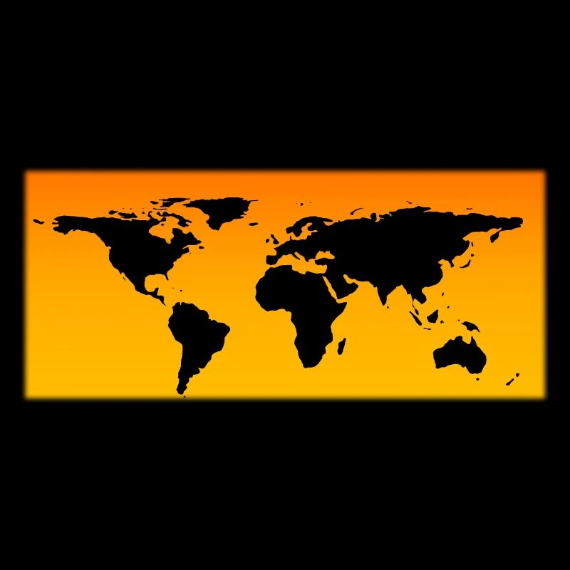 Carte du monde orange transparent