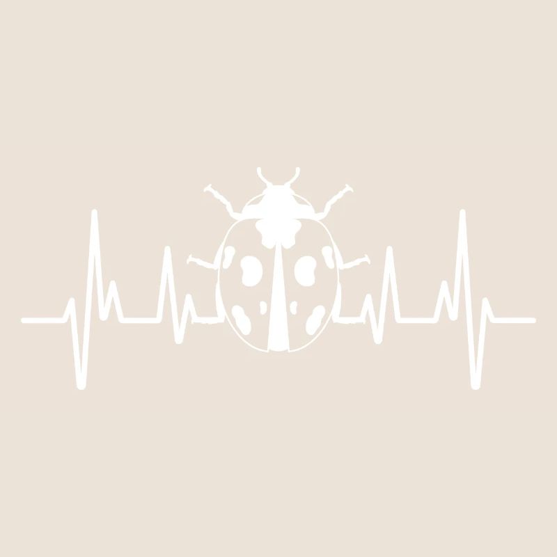 Ladybug ECG Pulse Animal Lovers Coccinelles