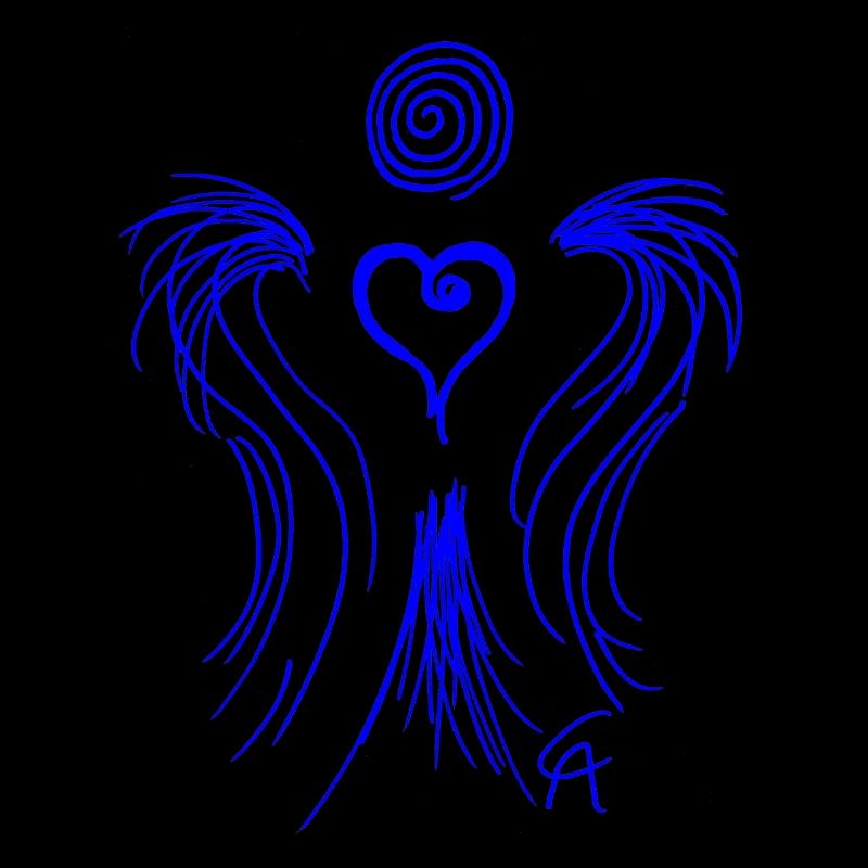 Graphique coeur ange bleu