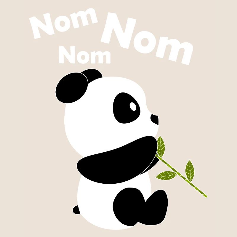 Panda doux avec du bambou | Nom Nom Panda design