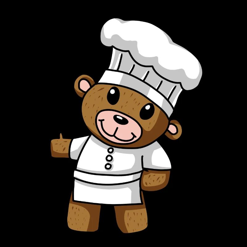 Culinary Art Teddy Chef Kitchen Drawing Comic Bear