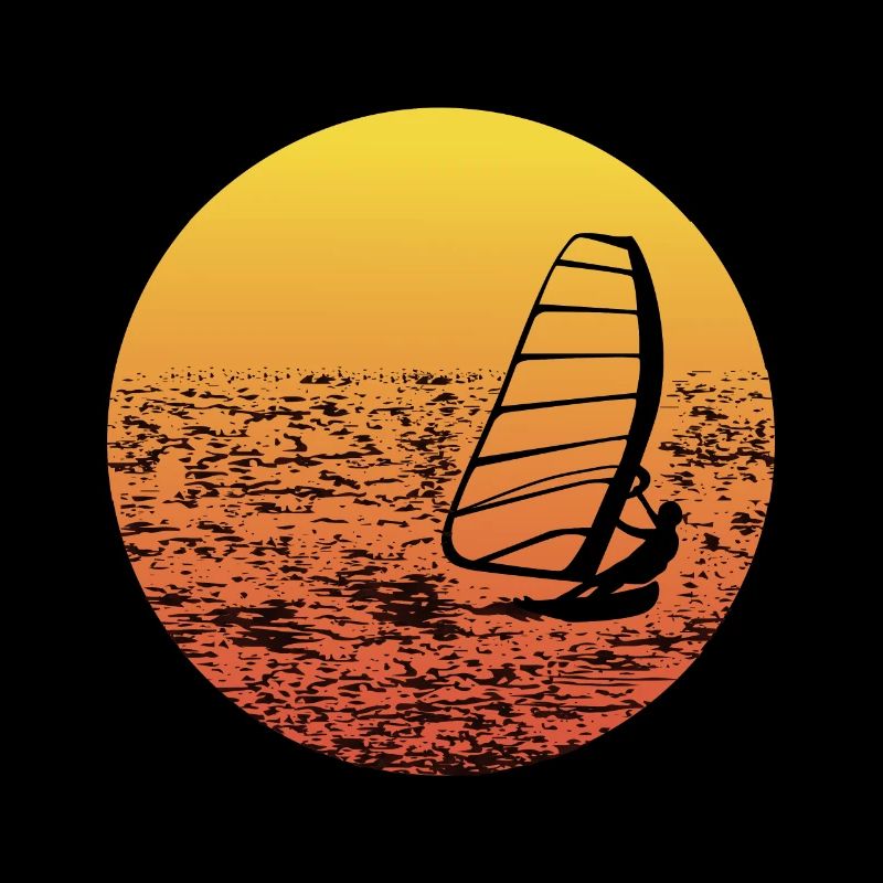 Cadeau de planche à voile Vintage Retro Sun Windsurfer