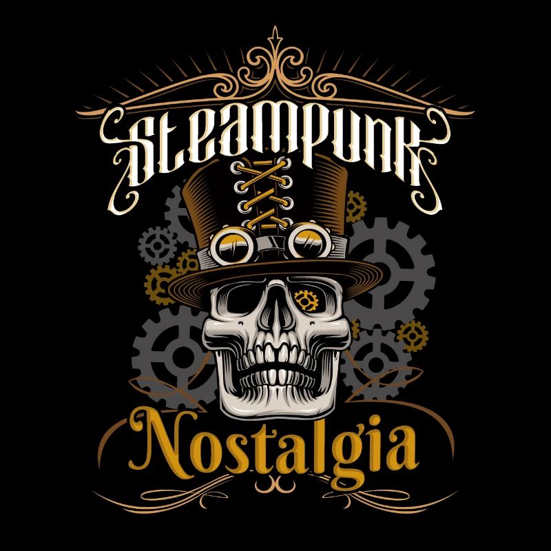 Crâne de gentleman steampunk nostalgie