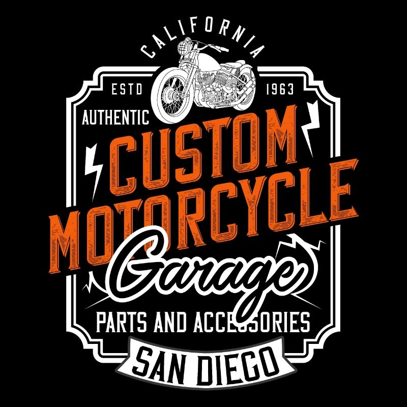 Custom Motorcycle Garage San Diego Biker Geschenk