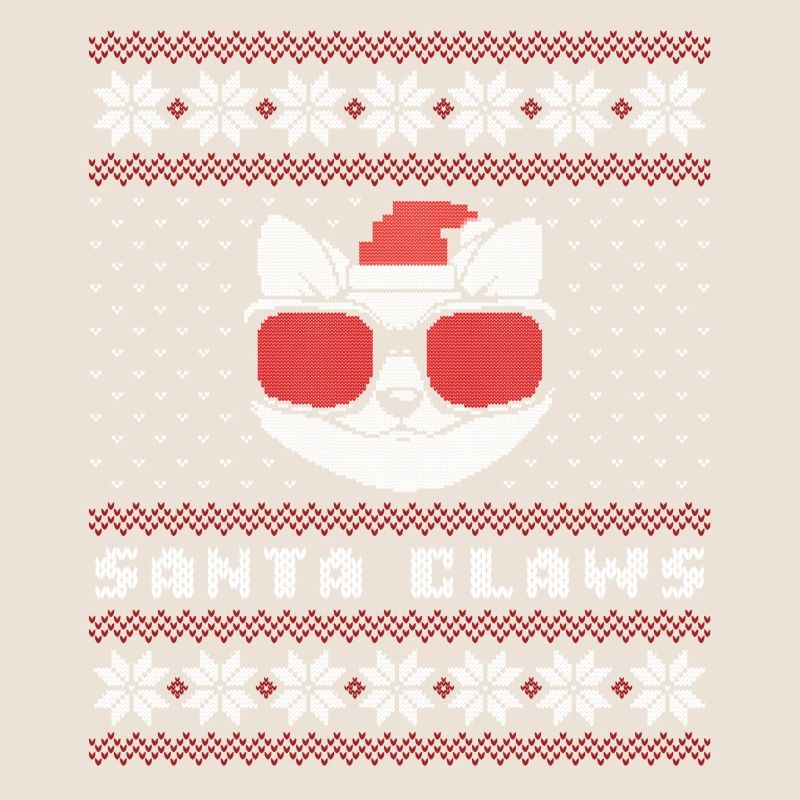 Pull de Noël laid chat Santa Claws