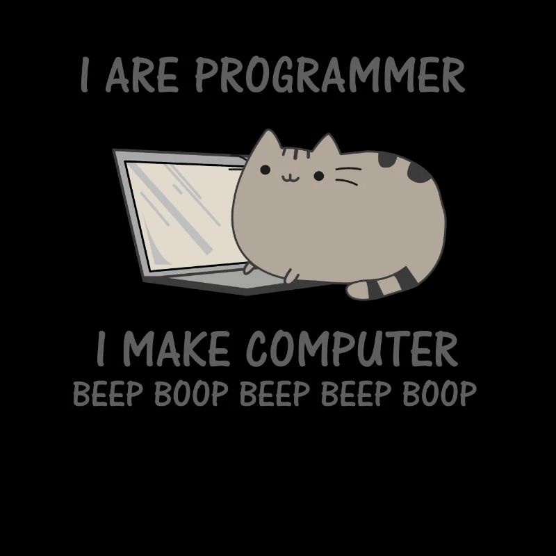 Programierer lustige Katze Computer Nerd