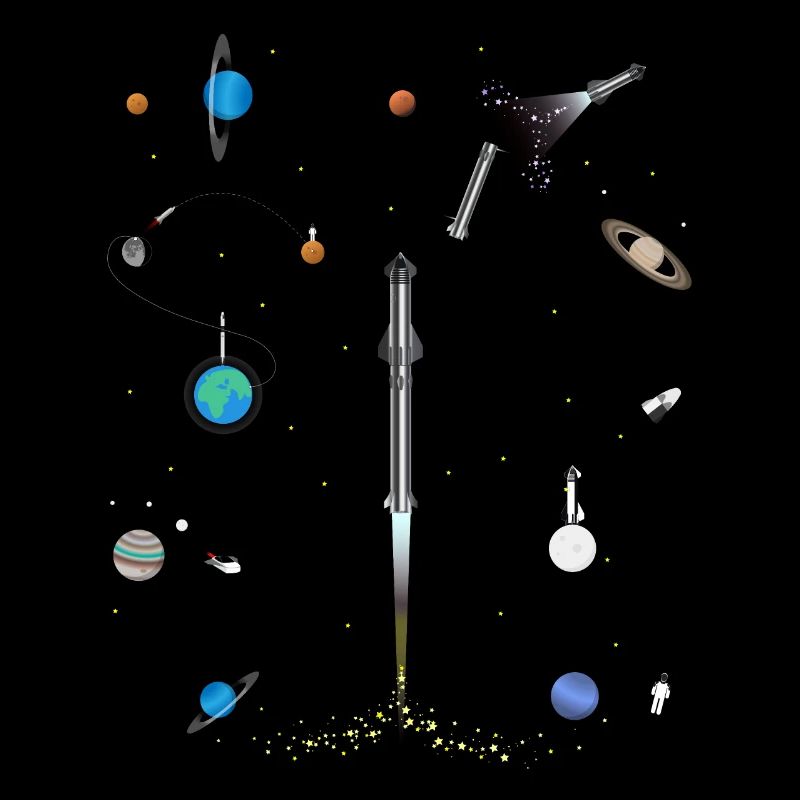 A Space-x blast into Space pattern