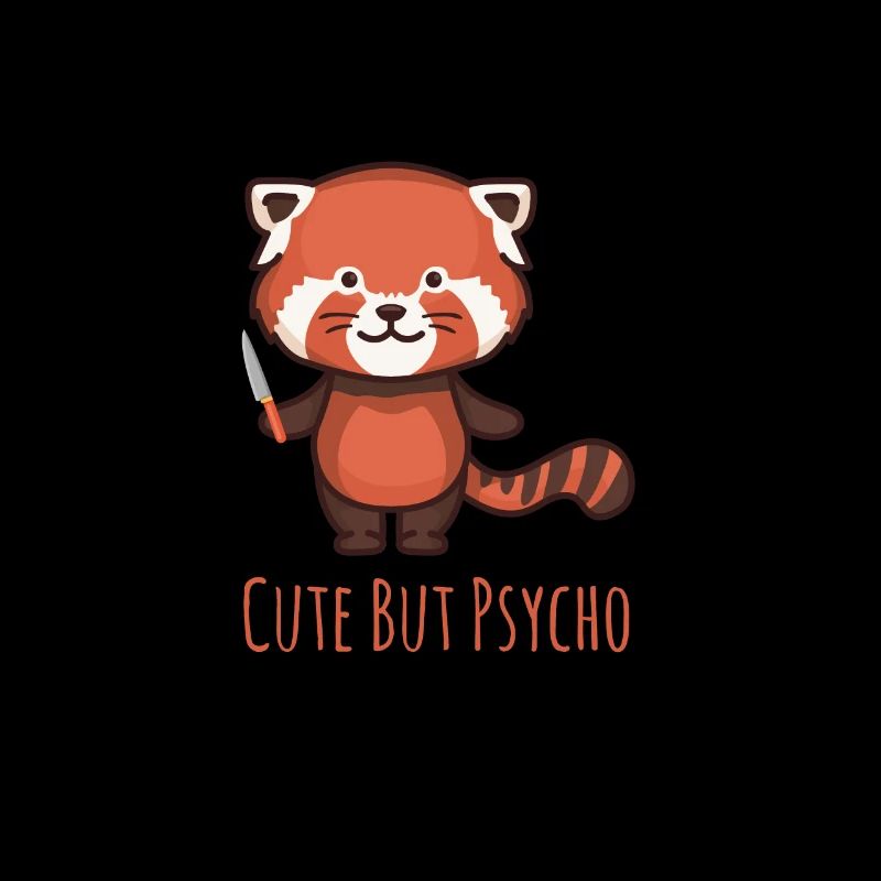 Mignon mais psycho - Panda rouge avec un couteau