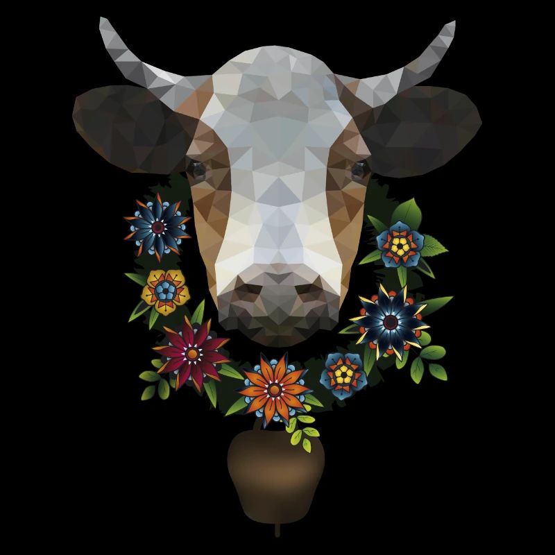 Vache à la couronne de fleurs