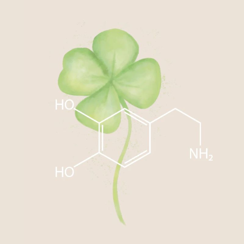 Structural formula Dopamine with clover leaf