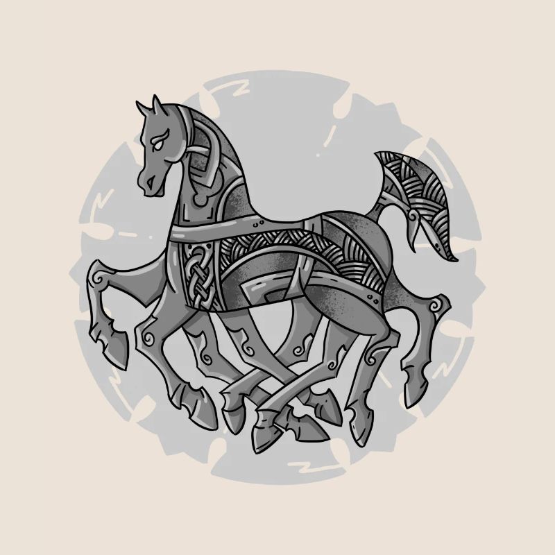 Odins Pferd Sleipnir ein cooles Wikinger Design