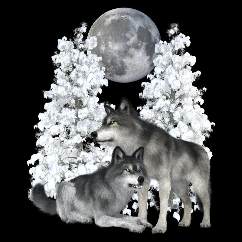 Wolf, wolves in winter