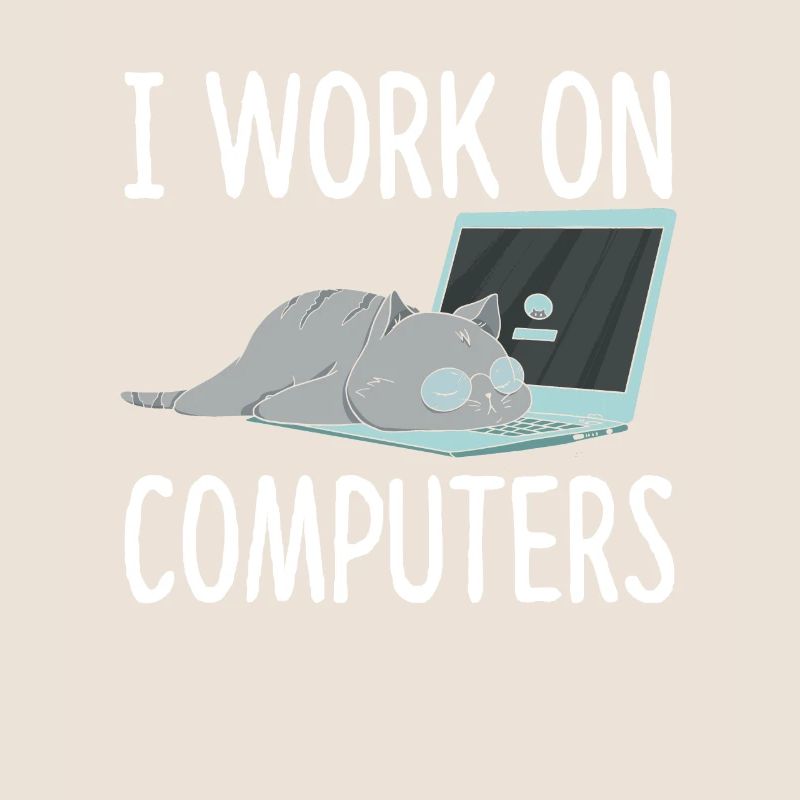 I Work On Computers Katze Informatik Kätzchen