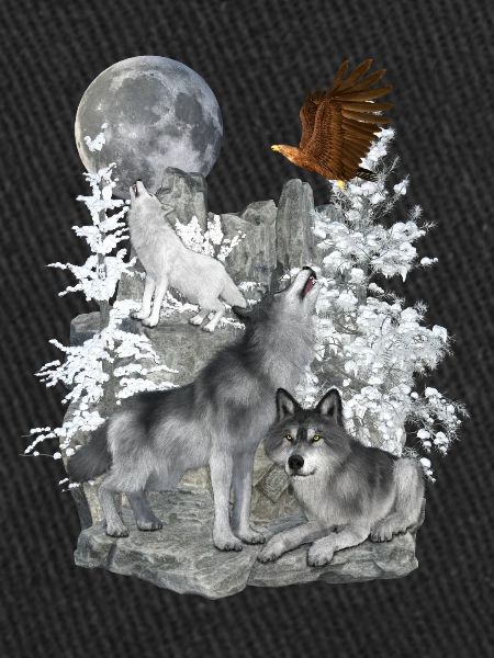 Wolves,Winter, Eagle, Moon