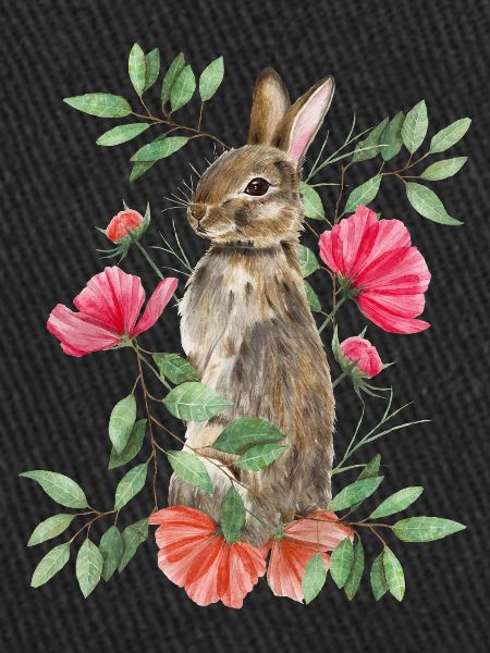 Rabbit with flowers