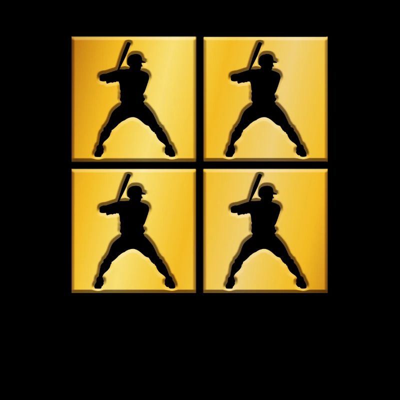 Logo doré du baseball