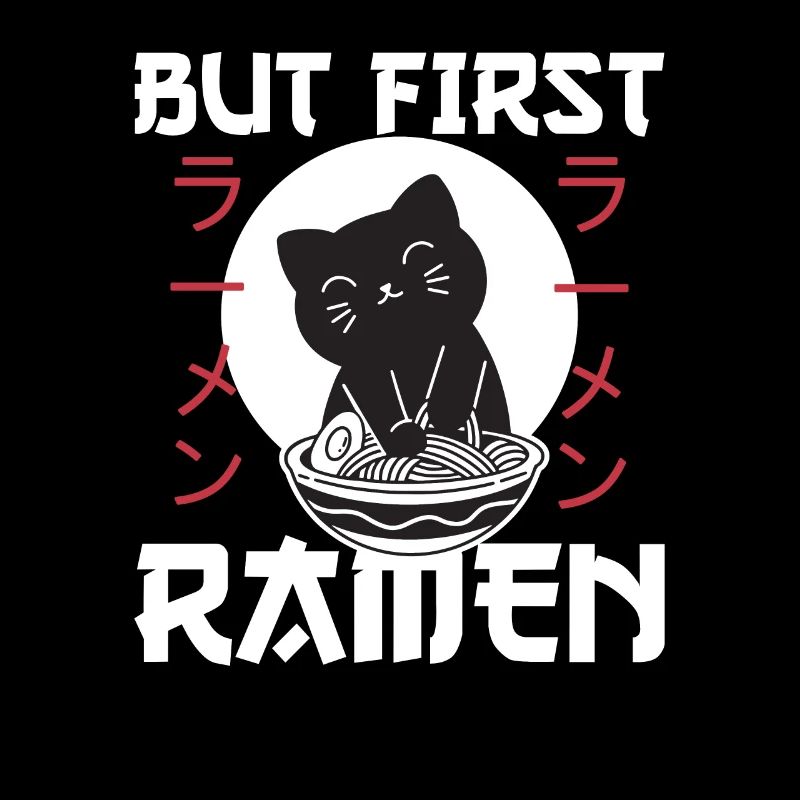 Mais le premier ramen mignon chat mange des ramen
