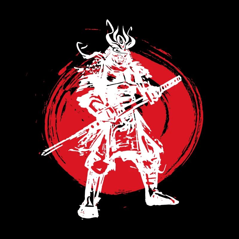 Samurai Japanese Warrior Blood Moon Design