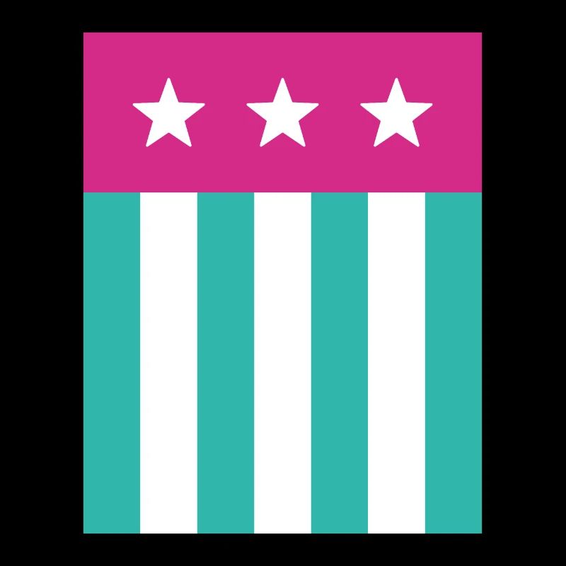 Étoiles et rayures Drapeau Rose Vert