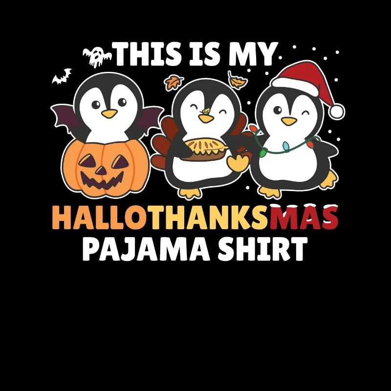 Hallothanksmas Pyjama Chemise Pingouin Noël Animal