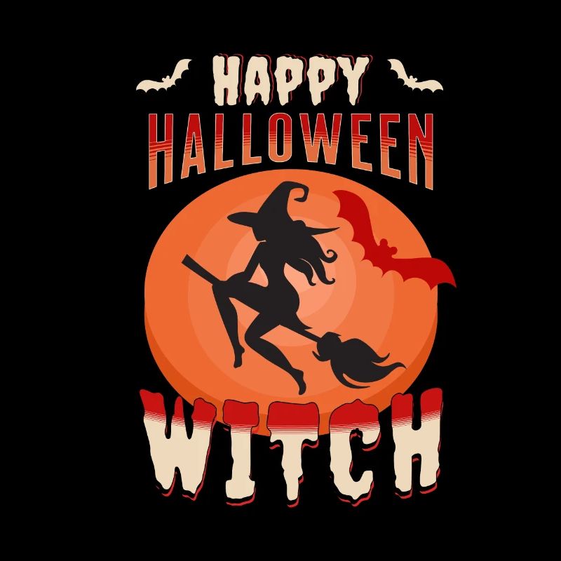 happy halloween witch bat bats moon witch party