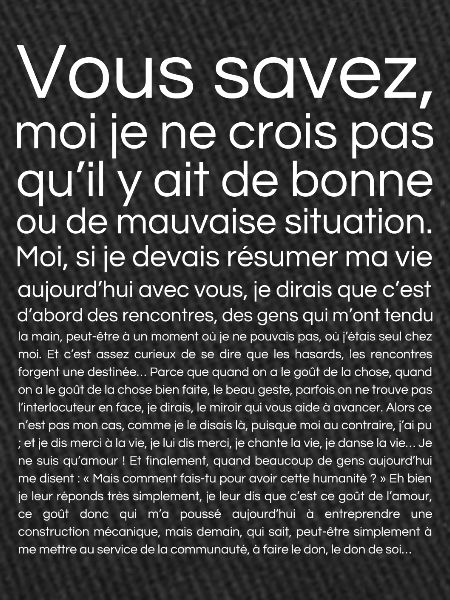 Bonne ou de mauvaise situation