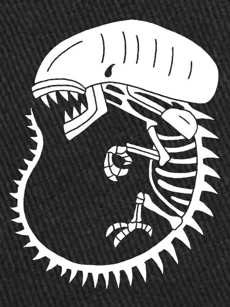White alien monster skeleton