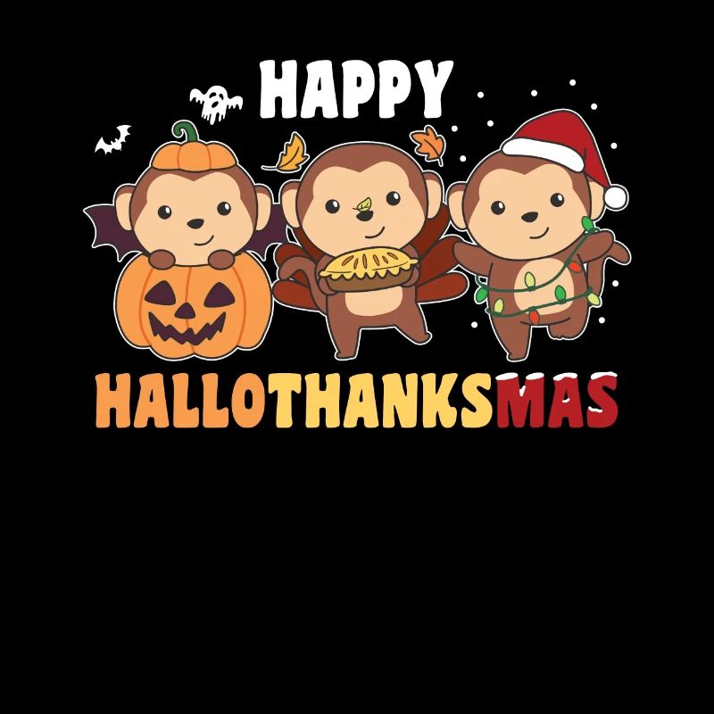 Joyeux Singes de Noël de Hallothanksma