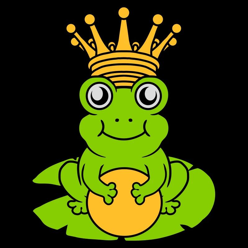 Enchanted Frog King sits water lily