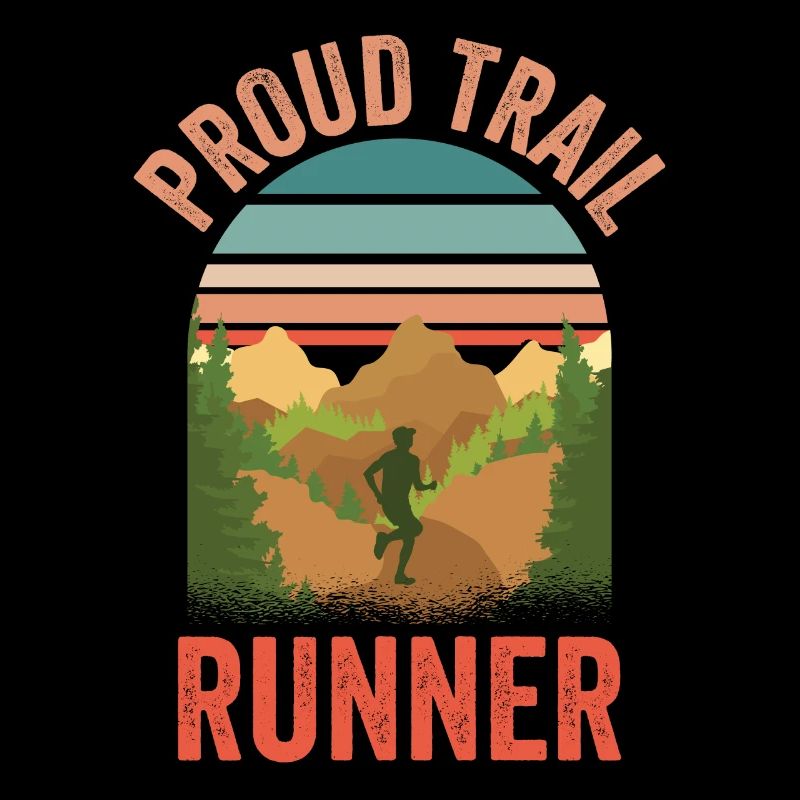 Fière course de trail runner trail running