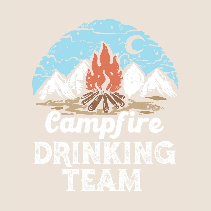 Camping Campfire Drinking Team Hiking Design