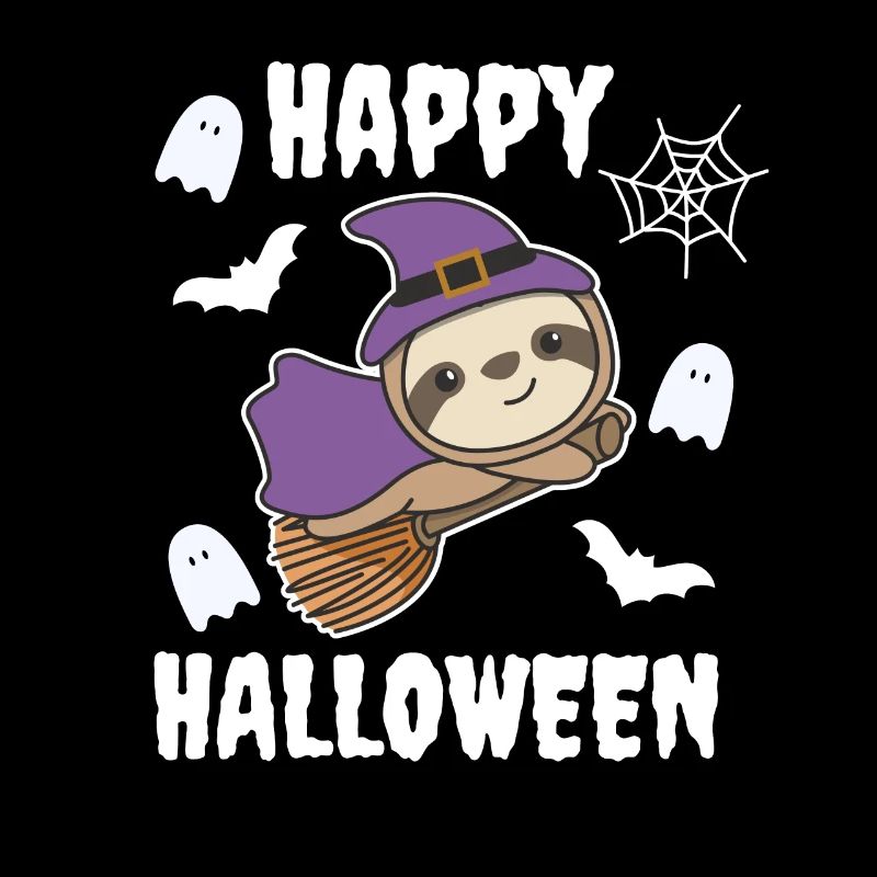Faultier Happy Halloween Hexe Kinder Hexen Kostüm