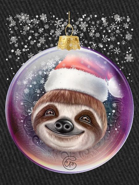 Funny Sloth Christmas Snow