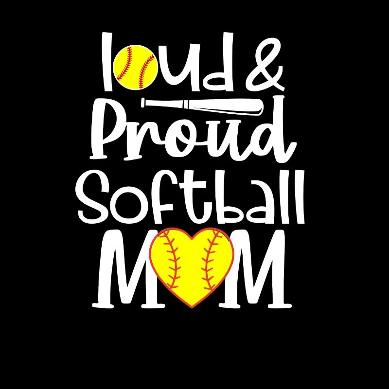 Funny quote loud proud bleached softball -Mu