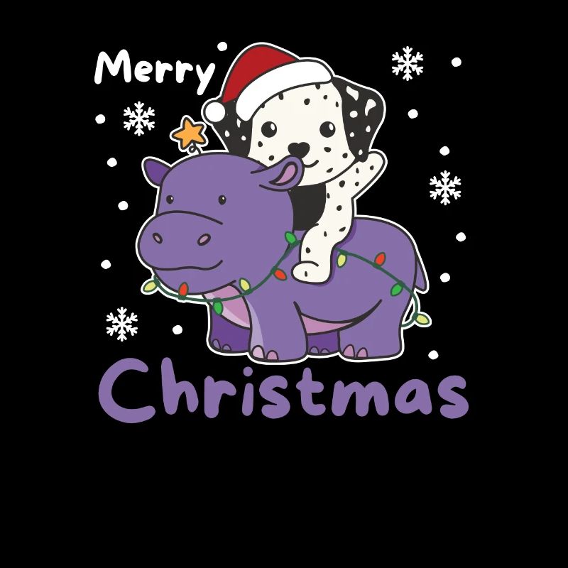 Noël Hippopotames Dalmatiens Joyeux Noël