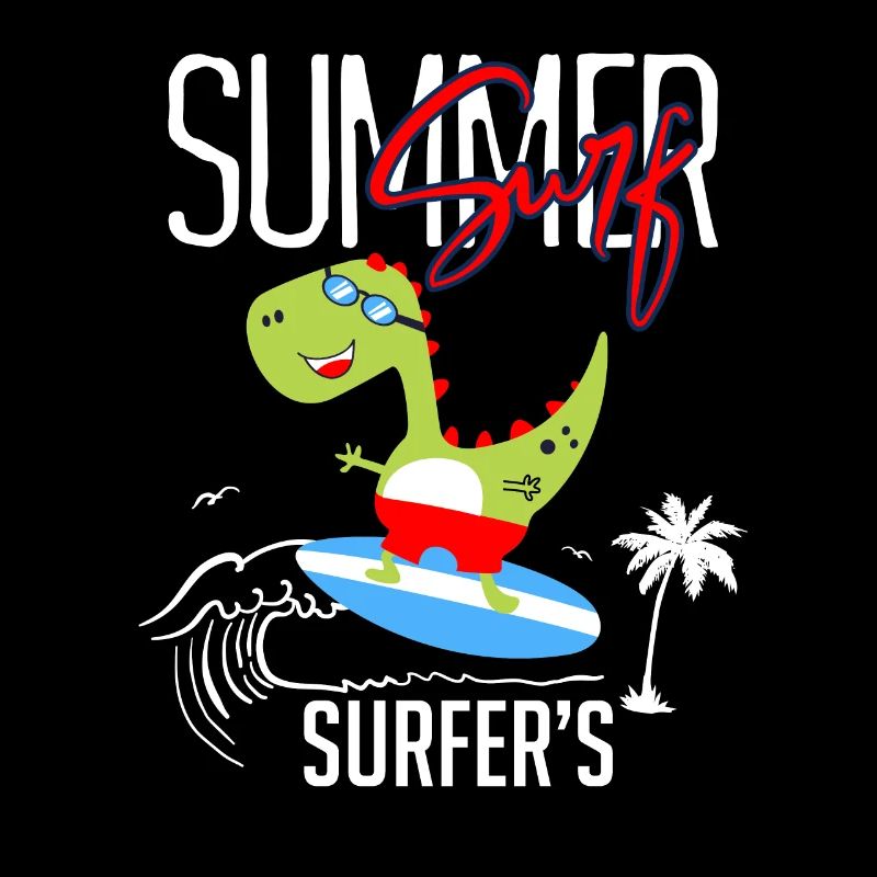 Vacances d’été Surf Surfer’s Dino
