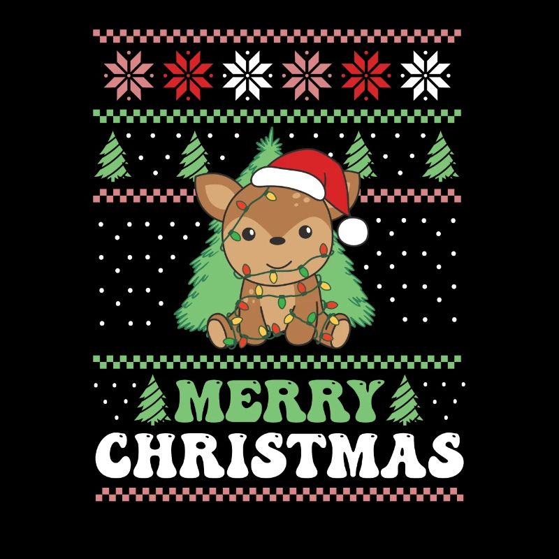 Joyeux Noël rétro moche cerf de Noël