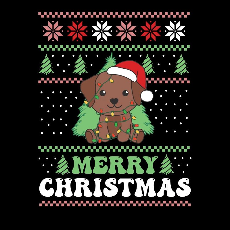 Joyeux Noël rétro moche Noël Labrador