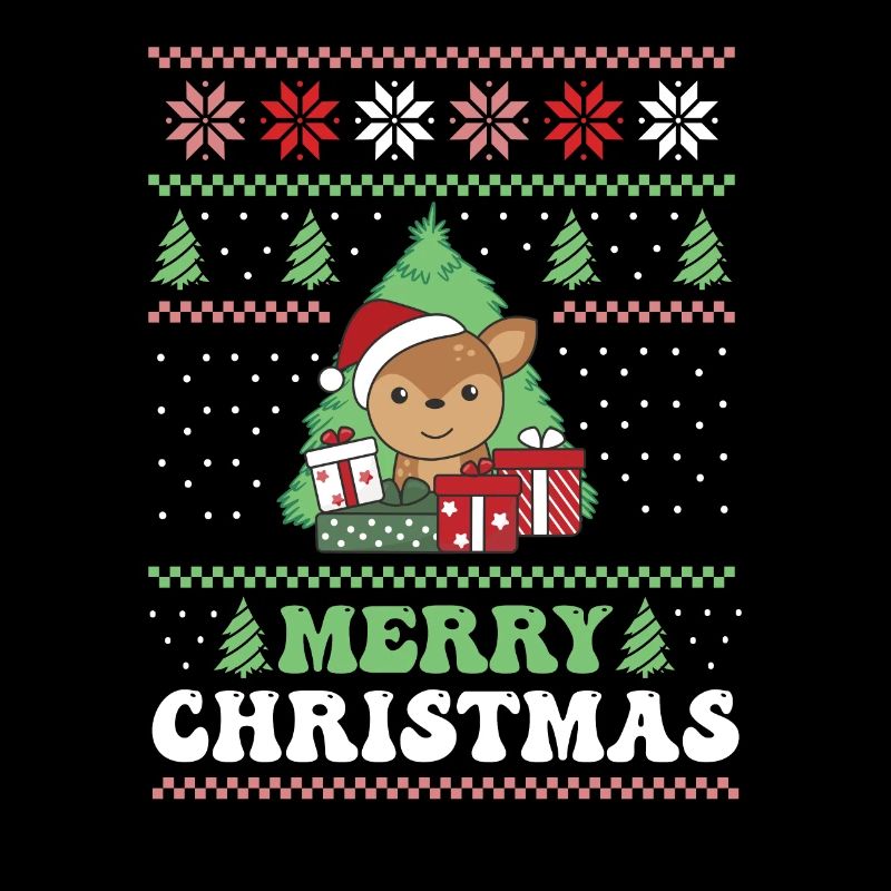 Joyeux Noël rétro moche cerf de Noël