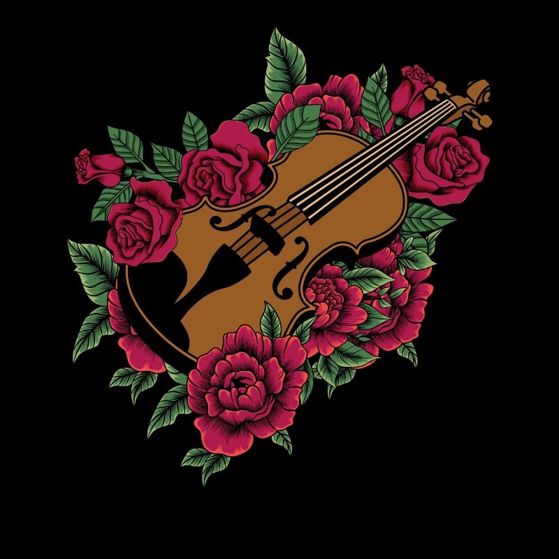 Violon Violoniste Fleur Florale