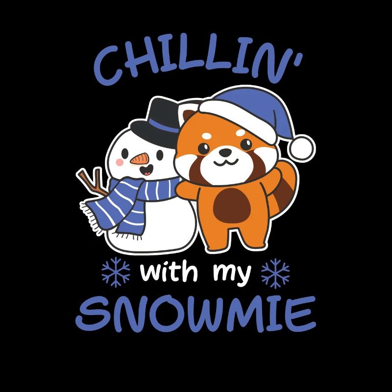Roter Panda Chillin with my snowmie schneemann